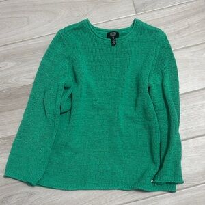 Jones New York Vibrant Green Crew Neck Sweater